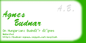 agnes budnar business card